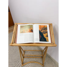 Load image into Gallery viewer, Vintage Rattan Wicker Easel Podium Art Stand Coastal Boho Hollywood Regency
