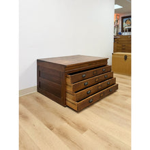 Load image into Gallery viewer, Antique Hamilton Printing Cabinet, Four Drawer Dark Oak Wood Dresser Collectable
