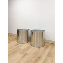 Load image into Gallery viewer, Vintage Round Chrome Oversized Planter Pair MCM Mid-Century Modern Chic
