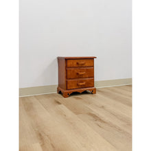 Load image into Gallery viewer, Vintage Mini Dresser Tiger Engraved Top Three Drawer Transitional Primitive
