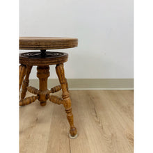 Load image into Gallery viewer, Adjustable Height Piano Stool Vintage Light Wood Music Room Vanity Seating
