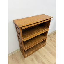Load image into Gallery viewer, Antique Oak Four-Piece Barrister Cabinet with Glass Flip-Up Doors for Library
