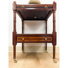 Load image into Gallery viewer, Bombay Mahogany Traditional Side Table Pullout Tray Regency Style Accent
