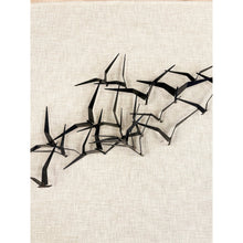 Load image into Gallery viewer, Vintage Iron Flock Bird Wall Sculpture MCM Coastal Large 56" Walling Hanging Art
