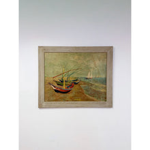 Load image into Gallery viewer, Van Gogh Wood Transfer Print, Coastal Greywashed Wood Frame Wall Art
