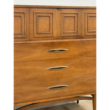 Load image into Gallery viewer, Vintage Chest Broyhill Sculptra MCM Gentleman's Tallboy Three Drawer Dresser
