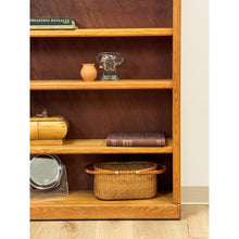 Load image into Gallery viewer, Vintage MCM Nature Light Oak Bookshelf, Five Shelf with Rounded Edges, Rustic

