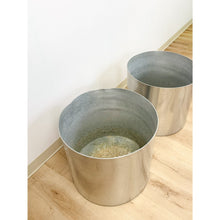 Load image into Gallery viewer, Vintage Round Chrome Oversized Planter Pair MCM Mid-Century Modern Chic
