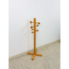 Load image into Gallery viewer, Vintage Atomic Coat Hat Rack Glossy Pine MCM Entryway Stand Mid Century Modern
