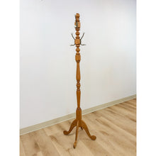 Load image into Gallery viewer, Vintage Brass Wood Coat Rack Porcelain Cream Knobs Entryway Hat Rack
