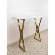 Load image into Gallery viewer, Modern White Tall Console/Bar Table – Minimalist, Sleek Design, Multi-Use
