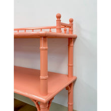 Load image into Gallery viewer, Vintage Console Table Thomasville Allegro Pink Faux Bamboo Hollywood Regency
