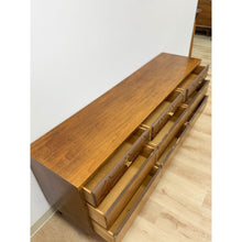 Load image into Gallery viewer, Vintage MCM Bassett Style Nine Drawer Dresser with Wood Inlays Collectable Retro
