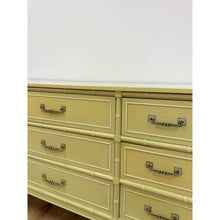 Load image into Gallery viewer, Coastal Henry Link Bali Hai Green Faux Bamboo 9 Drawer Dresser Hollywood Regency
