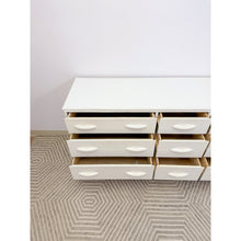 Load image into Gallery viewer, Vintage White Rattan 9-Drawer Dresser Old Florida Ficks Reed Style MCM Coastal
