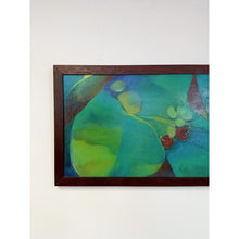 Load image into Gallery viewer, Framed Original Abstract Acrylic Painting Teal Green Still Life Art, Wood frame

