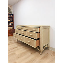 Load image into Gallery viewer, Coastal Ficks Reed Faux Bamboo Woven Nine Drawer Dresser, Wicker
