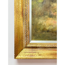 Load image into Gallery viewer, Vintage Oil Painting Landscape Father Son Fishing River Impressionist On Canvas
