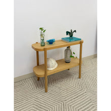 Load image into Gallery viewer, Modern Two-Tier Natural Wood Console Table Entryway Sofa Table 36"
