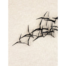 Load image into Gallery viewer, Vintage Iron Flock Bird Wall Sculpture MCM Coastal Large 56" Walling Hanging Art
