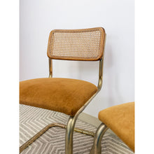 Load image into Gallery viewer, Pair of Cesca Chairs Brass Cane Vintage MCM Coastal Mid-Century Dining Chairs
