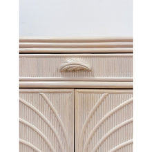 Load image into Gallery viewer, Vintage Coastal Lightwash Blonde Pencil Reed Rattan Sideboard, Buffet, Credenza
