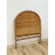 Load image into Gallery viewer, Vintage, Coastal, Boho Wicker Woven Wicker and Rattan, Twin Headboard Bed Accent
