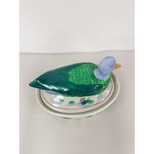 Load image into Gallery viewer, Famille Verte Style Ceramic Duck Figure Lidded Serving Dish
