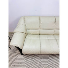 Load image into Gallery viewer, Ekornes Stressless Oslo Loveseat, Cream Color Genuine Leather

