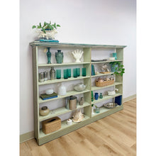 Load image into Gallery viewer, Handmade Seafoam Coastal Wood Shelf Weathered Vintage Display Storage 10 Shelves
