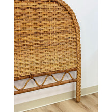 Load image into Gallery viewer, Vintage, Coastal, Boho Wicker Woven Wicker and Rattan, Twin Headboard Bed Accent
