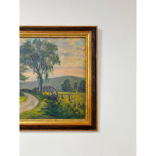 Load image into Gallery viewer, Impressionist Landscape Ralph L. Senecal Signed Oil Board Rural Road Framed
