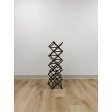 Load image into Gallery viewer, Dark Bamboo Twelve Bottle Wine Rack Vintage Coastal Boho Bar Accent
