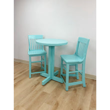 Load image into Gallery viewer, Vintage Bistro Set Turquoise Blue Counter Height Table Two Chairs Outdoor/Indoor
