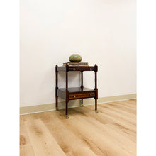 Load image into Gallery viewer, Bombay Mahogany Traditional Side Table Pullout Tray Regency Style Accent
