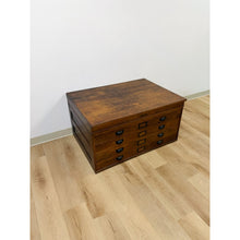 Load image into Gallery viewer, Antique Hamilton Printing Cabinet, Four Drawer Dark Oak Wood Dresser Collectable
