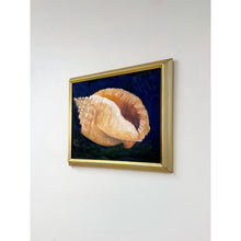 Load image into Gallery viewer, Conch Shell Still Life Original Painting Elinor White, Gold Frame Oil on Canvas
