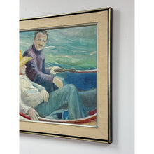 Load image into Gallery viewer, The Boatman Original Oil Painting Signed M.W. Picchi Couple Boat Nautical Art
