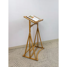 Load image into Gallery viewer, Vintage Rattan Wicker Easel Podium Art Stand Coastal Boho Hollywood Regency
