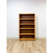 Load image into Gallery viewer, Vintage MCM Nature Light Oak Bookshelf, Five Shelf with Rounded Edges, Rustic
