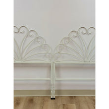 Load image into Gallery viewer, Pair of White Wrought Iron Twin Headboards French Country Farmhouse Whimsical
