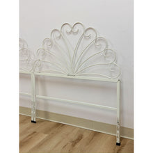Load image into Gallery viewer, Pair of White Wrought Iron Twin Headboards French Country Farmhouse Whimsical
