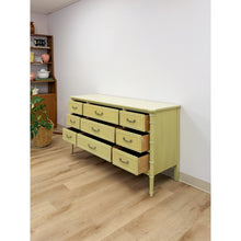 Load image into Gallery viewer, Coastal Henry Link Bali Hai Green Faux Bamboo 9 Drawer Dresser Hollywood Regency
