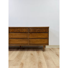 Load image into Gallery viewer, Vintage MCM Bassett Style Nine Drawer Dresser with Wood Inlays Collectable Retro
