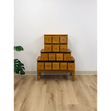 Load image into Gallery viewer, Handmade Vintage Tiered Apothecary Cabinet Fifteen Drawers Antique Style
