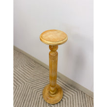 Load image into Gallery viewer, Italian Pickled Pine Pedestal Rustic Antique Farmhouse Plant Stand

