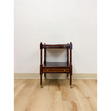 Load image into Gallery viewer, Bombay Mahogany Traditional Side Table Pullout Tray Regency Style Accent
