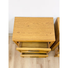 Load image into Gallery viewer, Lea Furniture Faux Bamboo Nightstand Pair Vintage Coastal Hollywood Regency
