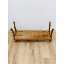 Load image into Gallery viewer, French Style Bentwood Rattan Woven Bench Vintage MCM 1960s Accent Boho Design
