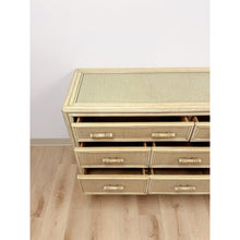 Load image into Gallery viewer, Coastal Ficks Reed Faux Bamboo Woven Nine Drawer Dresser, Wicker

